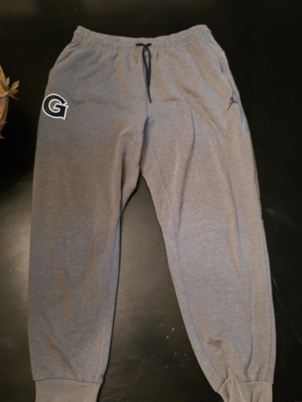Georgetown Womens Basketball Jordan Gray Track Joggers with Navy Accents